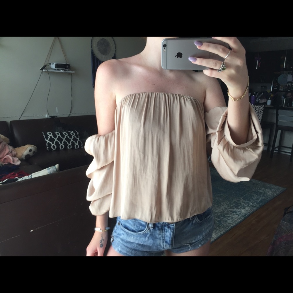Nordstrom Satin Strapless Blouse